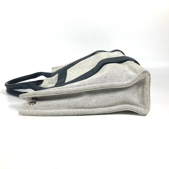 HERMES Sac Arne MM Bag Hand Bag Tote Bag Toile H / Leather Black/gray - Picture 12 of 15